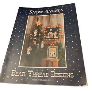 Bear Thread Designs Snow Angels Dianna Akers Snowman Nativity Manger Signed 1995